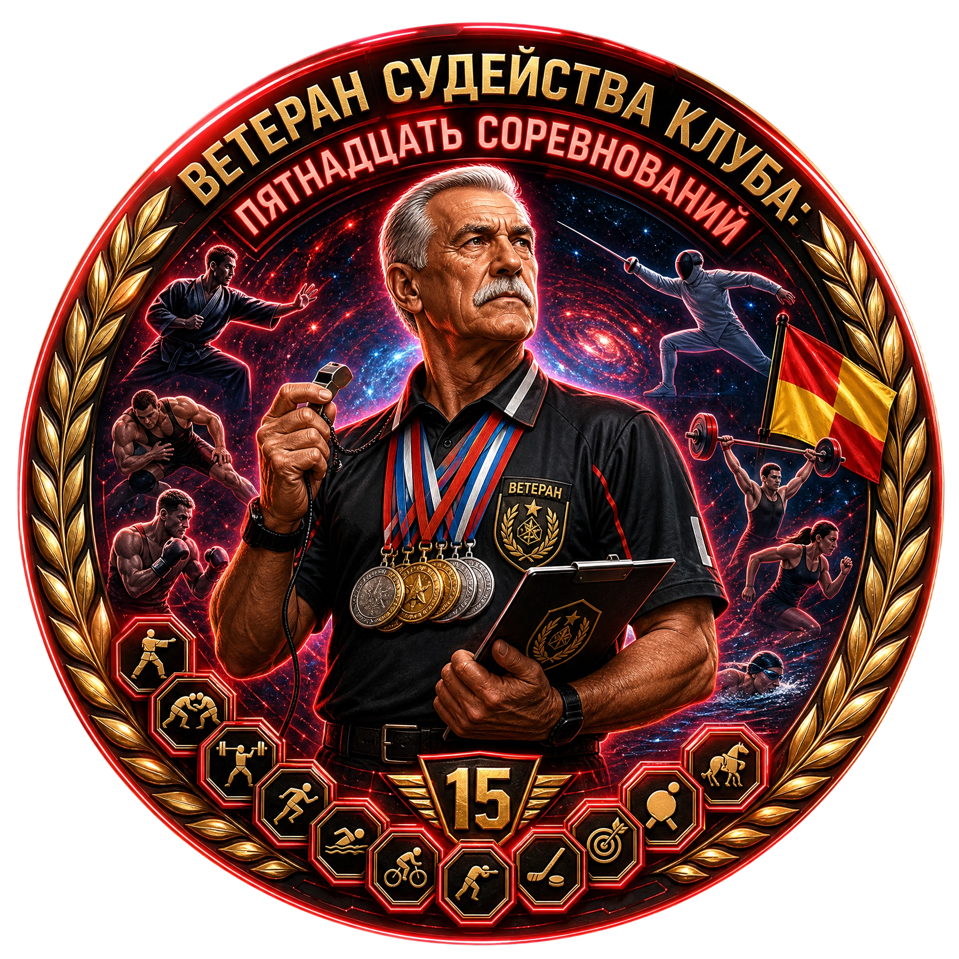 Ветеран Судейства Клуба: Пятнадцать Соревнований