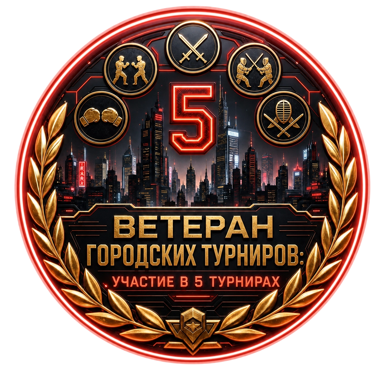 Ветеран Городских Турниров: Участие в 5 Турнирах