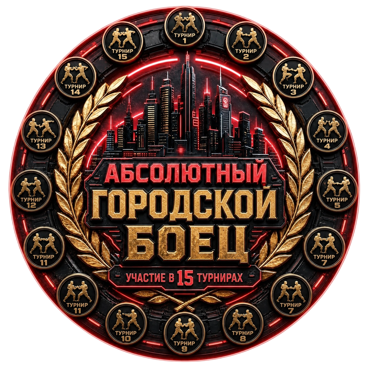 Абсолютный Городской Боец: Участие в 15 Турнирах